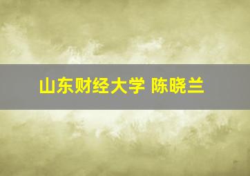 山东财经大学 陈晓兰